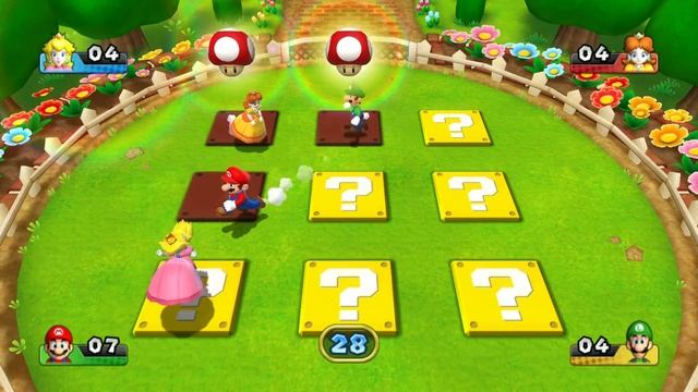 Mario Party 9 MiniGames - Peach Vs Daisy Vs Mario Vs Luigi (Master Difficulty)