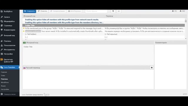 Проверка и обновление переводов тем и плагинов WordPress смотреть онлайн