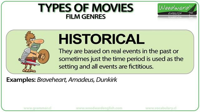 Types Of Movies - Film Genres - English Vocabulary Lesson