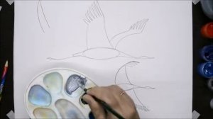 РИСУЕМ ЖУРАВЛЕЙ часть 1