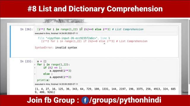 #8 List and Dictionary Comprehension смотреть онлайн