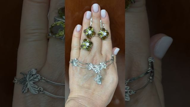 Браслет или колье - КЛЕНОВЫЙ ЛИСТ! Кварц цвета СУЛТАНИТ! Кольцо и серьги из серебра Цены👇 смотреть онлайн