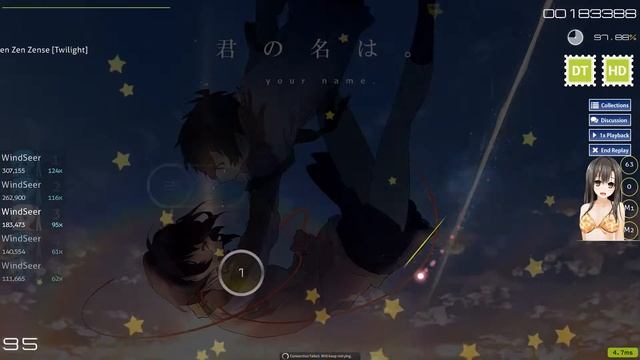 osu! | Zen Zen Zense (R3 Music Box) | Twilight | HD/DT смотреть онлайн