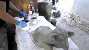 как сделать скульптуру барашка из арт бетона, своими  руками. мастер  класс  от Сергея Очеретнюка.