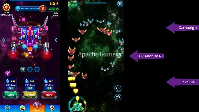 Galaxy Attack: Alien Shooter ! Campaign Mode ! Level 84 ! Boss 21 - OP Machine 69 смотреть онлайн