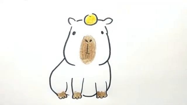 HOW TO DRAW CAPYBARA | CUTE ANIMAL DRAWING FOR KIDS | EASY DRAWING TUTORIAL STEP BY STEP