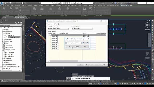 06 - Novidades AutoCAD Civil 3D 2018 - Usando a zona de desenho em Seções Transversais смотреть онлайн