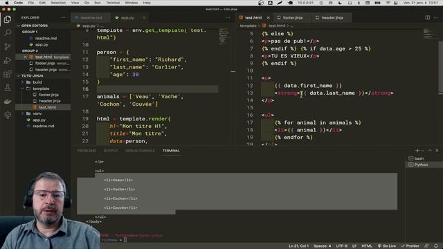 Générateur de site statique 1 - principes, python, jinja2, json смотреть онлайн