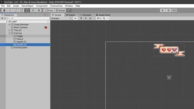 КАК СДЕЛАТЬ СЕРДЕЧКИ(Индикатор здоровья) | UNITY 2D смотреть онлайн