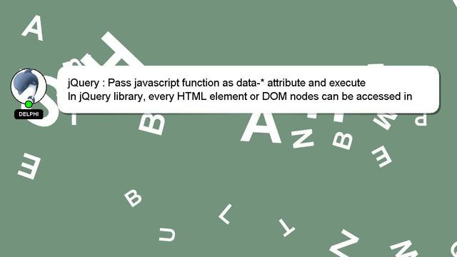 jQuery : Pass javascript function as data-* attribute and execute смотреть онлайн