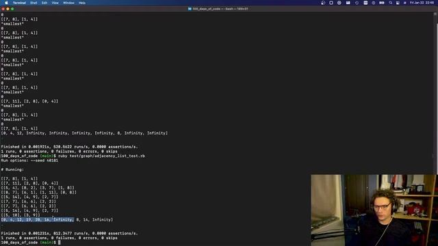 More Dijkstra's shortest path, adjacency list style | Day 22 of 100 days of code | Ruby смотреть онлайн