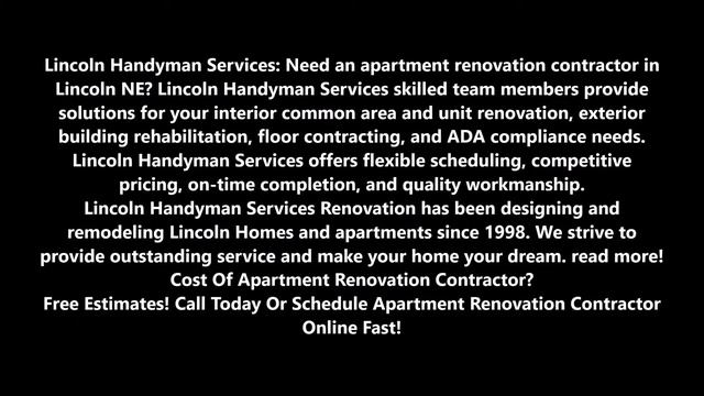 Apartment Renovation Contractor Apartment Commercial Renovator Lincoln | Lincoln Handyman Services смотреть онлайн