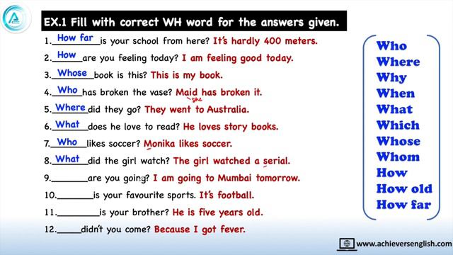 How to form WH Questions | Kinds of Questions | WH Question Worksheets | PART-2 смотреть онлайн