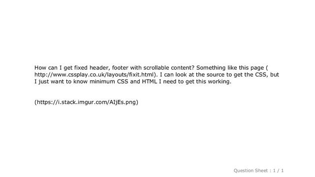 CSS : Fixed header, footer with scrollable content смотреть онлайн