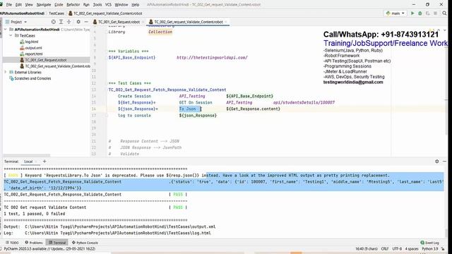 (HINDI) API Testing using Robot Framework - Write GET Test Case(Validate Response using JSON Path) смотреть онлайн