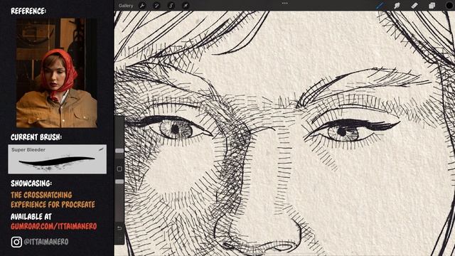 How to Draw a Portrait with Crosshatching in Procreate | Tutorial + Brushes смотреть онлайн