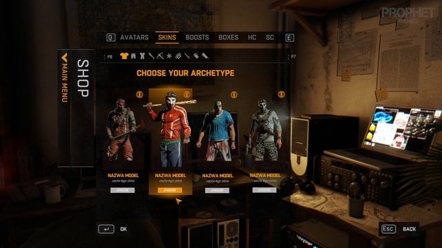 Меню магазина и кастомизация персонажа. Пре Альфа Dying Light Bad Blood. смотреть онлайн