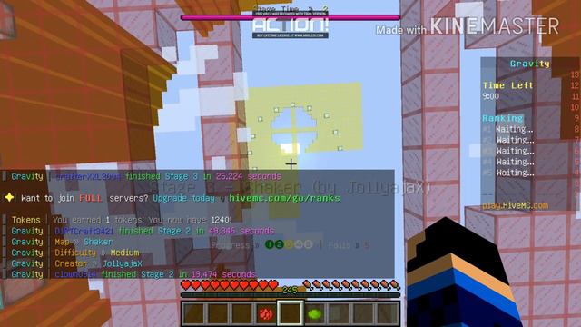 Гравити на сервере HiveMC Майнкрафт. смотреть онлайн