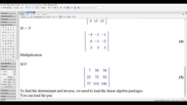 Linear Algebra - Maple (Matrix Addition Subtraction Multiplication Inverse Determinant Transpose) смотреть онлайн