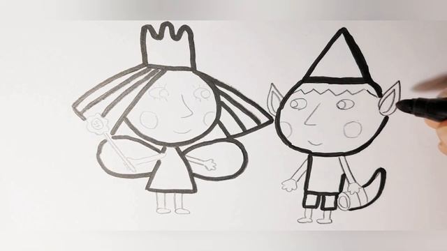 Как нарисовать Бена и Холли | How to draw Ben and Holly | мультик раскраска для детей и малышей смотреть онлайн