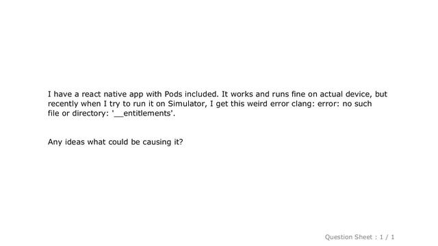 iOS : Xcode build error on simulator clang: error: no such file or directory: '__entitlements' смотреть онлайн