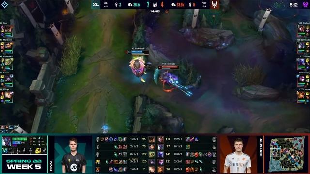 XL vs. VIT - Неделя 5 День 1 | LEC Весенний сплит | EXCEL vs. Team Vitality (2022) смотреть онлайн
