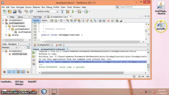 Run Netbeans generated jar of Java program смотреть онлайн
