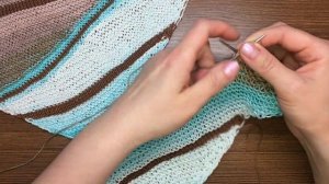 Свинг вязание. Укороченные ряды без дырочек, спицами.