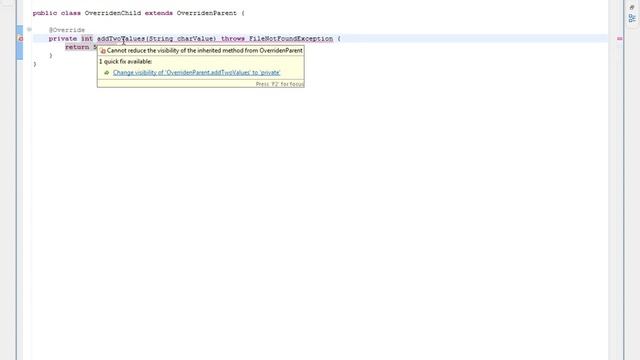 Can subclass have the access type as private Java смотреть онлайн