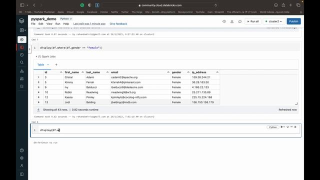 15. WHERE Function in Pyspark | Filter Dataframes Using WHERE() смотреть онлайн