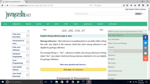 Explain strong reference type in Java.
| javapedia.net смотреть онлайн