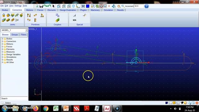 MSC ADAMS TUTORIAL : SLIDER CRANK MECHANISM (Part-1) смотреть онлайн