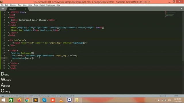 How to Change Background Colour Using Input and javascript in Tamil смотреть онлайн