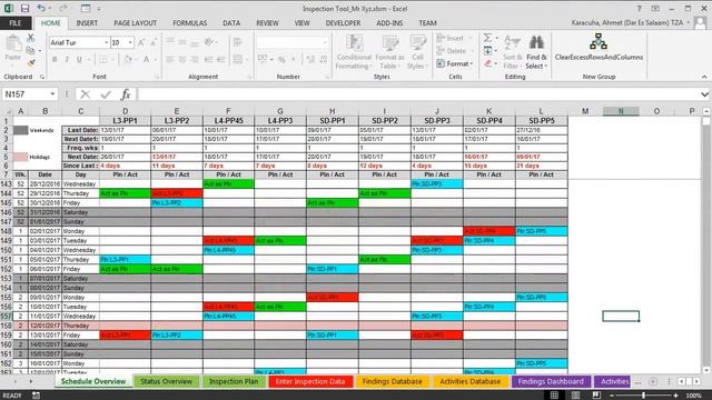 Features Plant Inspection Excel Template смотреть онлайн