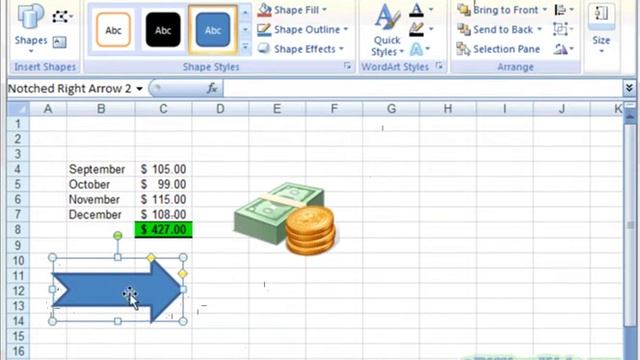 Excel 2007 - Inserting Shapes смотреть онлайн