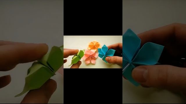 Бумажные цветы. Оригами поделки смотреть онлайн