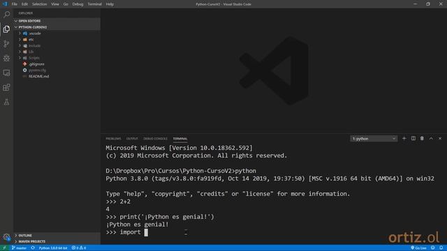 Python Curso V2: 10 Explicación y Demostración del Concepto de REPL (Read-Eval-Print-Loop) de Pytho смотреть онлайн