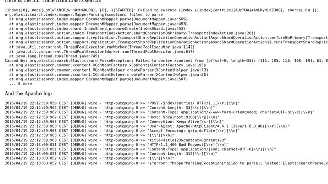 Elasticsearch Error: MapperParsingException: failed to parse смотреть онлайн