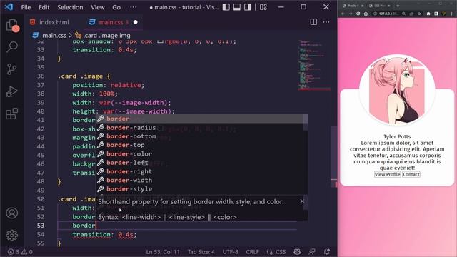 Build an ANIMATED Profile Card in HTML & CSS | Beginner Tutorial