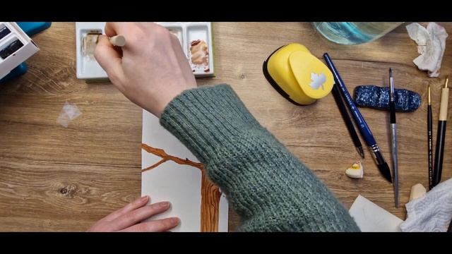 Уроки рисования - Акварелью. Как нарисовать свою открытку, используя различные штампы. How to draw смотреть онлайн
