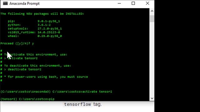 tensorflow installation on windows 10, cpu verison with anaconda installed смотреть онлайн