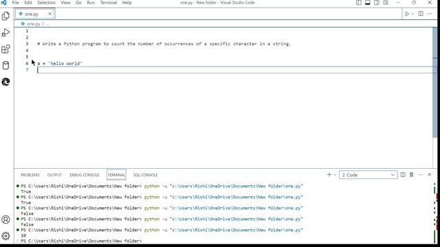 write a python program to count the number of occurrences of specific character in string смотреть онлайн
