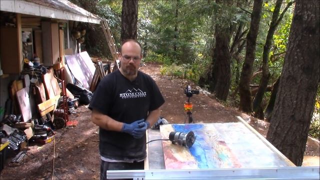 Live Edge Wood Slab, Casting With Metallic Epoxy.