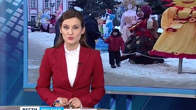 Территорию возле часовни Александра Невского в Ярославле заняли масленичные куклы смотреть онлайн