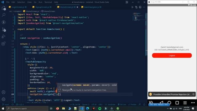 How To Manage User Auth State In Firebase | React Native With Firebase Tutorial In Hindi #10 смотреть онлайн