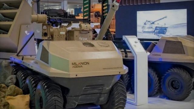 WDS 2024 Milanion and MSP display Agema UGV equipped with Warble Fly loitering munition смотреть онлайн