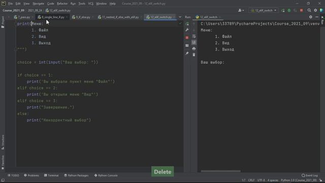 5 Условные конструкции (операторы if, elif, else) смотреть онлайн