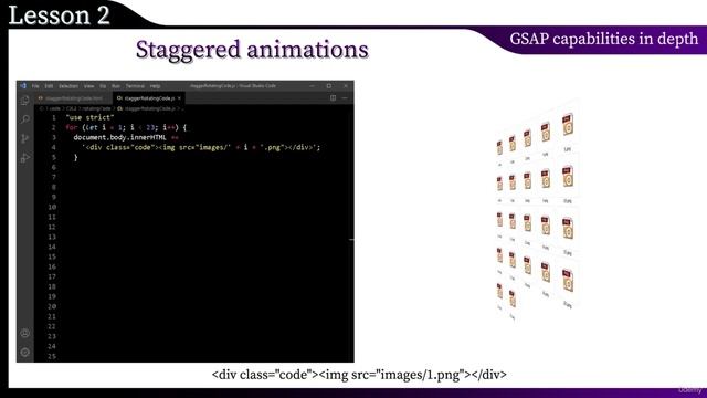 Staggered animations part1 | Web Animation with GSAP | Web Development JS tutorial | EP 3.2 смотреть онлайн