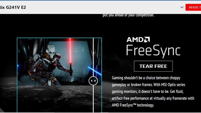 MSI Optix G241V E2 24" FHD FreeSync IPS monitor смотреть онлайн