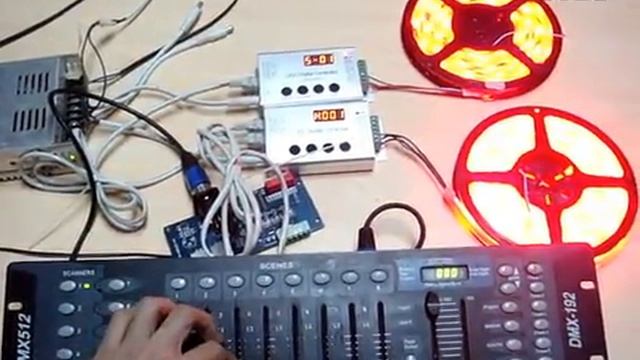 DMX Console control WS2811 dream color LED Strip смотреть онлайн